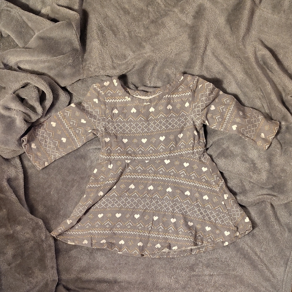 Jumping Beans Charcoal Heart Pattern Dress